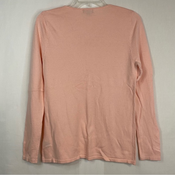 CONCEPTS Pink Rhinestone Bejeweled Sweater V Neck Light Baby Pink Size Medium - Picture 7 of 9